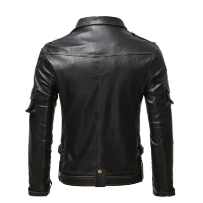 Jamie Men's Black Biker Leather Jacket