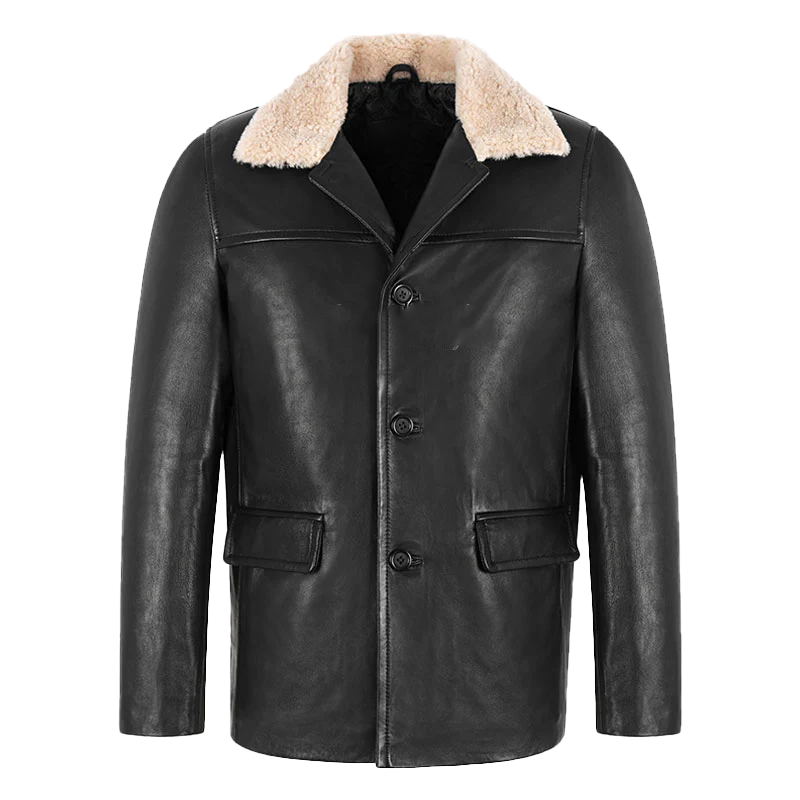 Jayson Men's Black Leather Coat