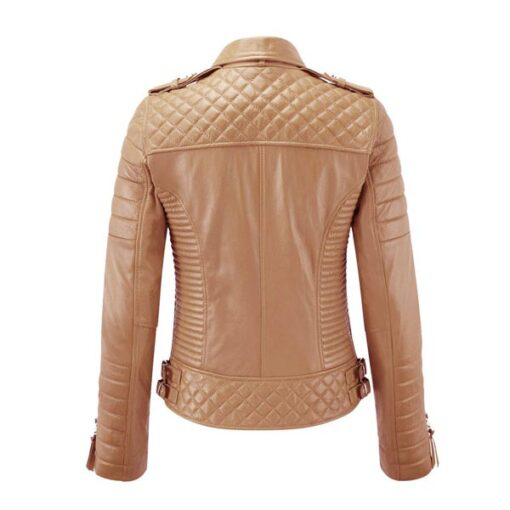 Kamryn Women's Camel Rider Leather Jacket