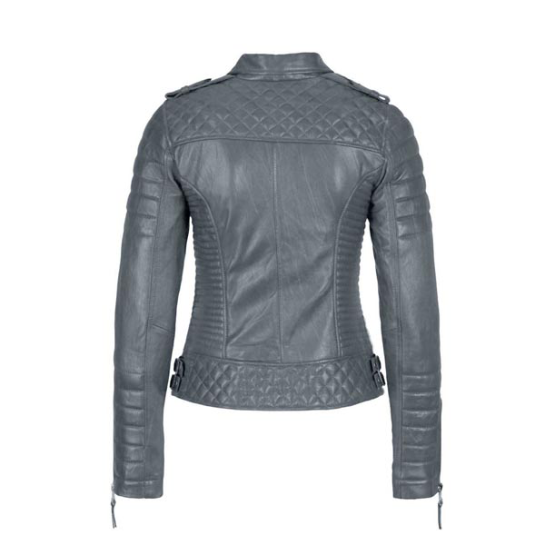 Kendrick Women's Grey Rider Leather Jacket