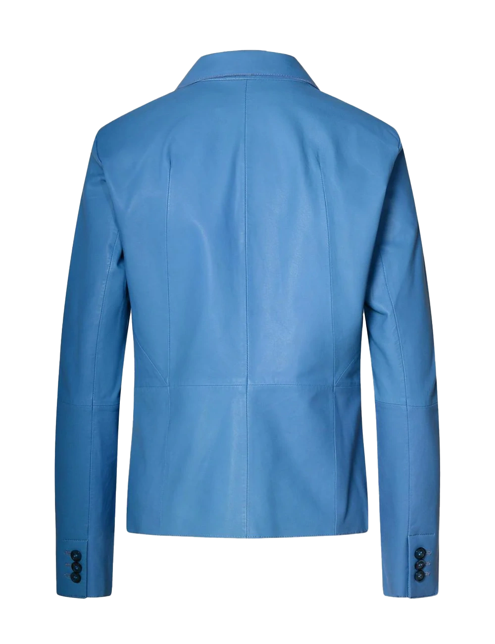 Lavenia Women's Blue Leather Blazer