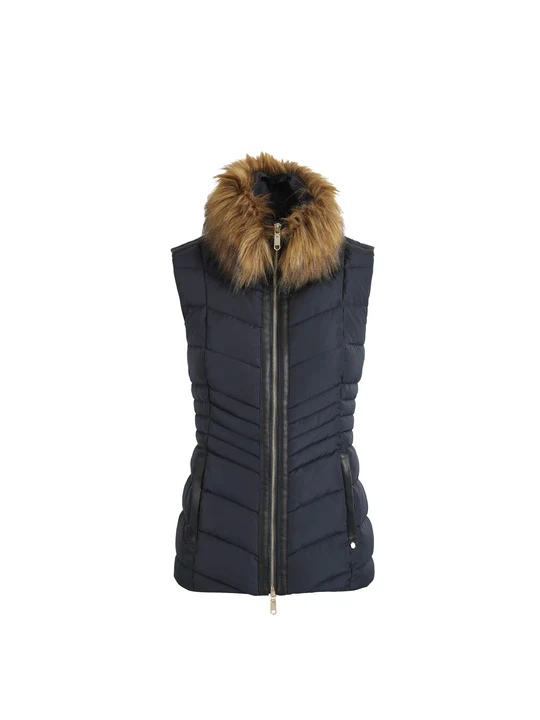 Lucinda Women's Navy Blue Leather Gilet