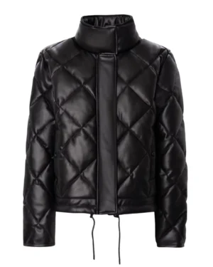 Lucius Ladies Black Bomber Leather Jacket