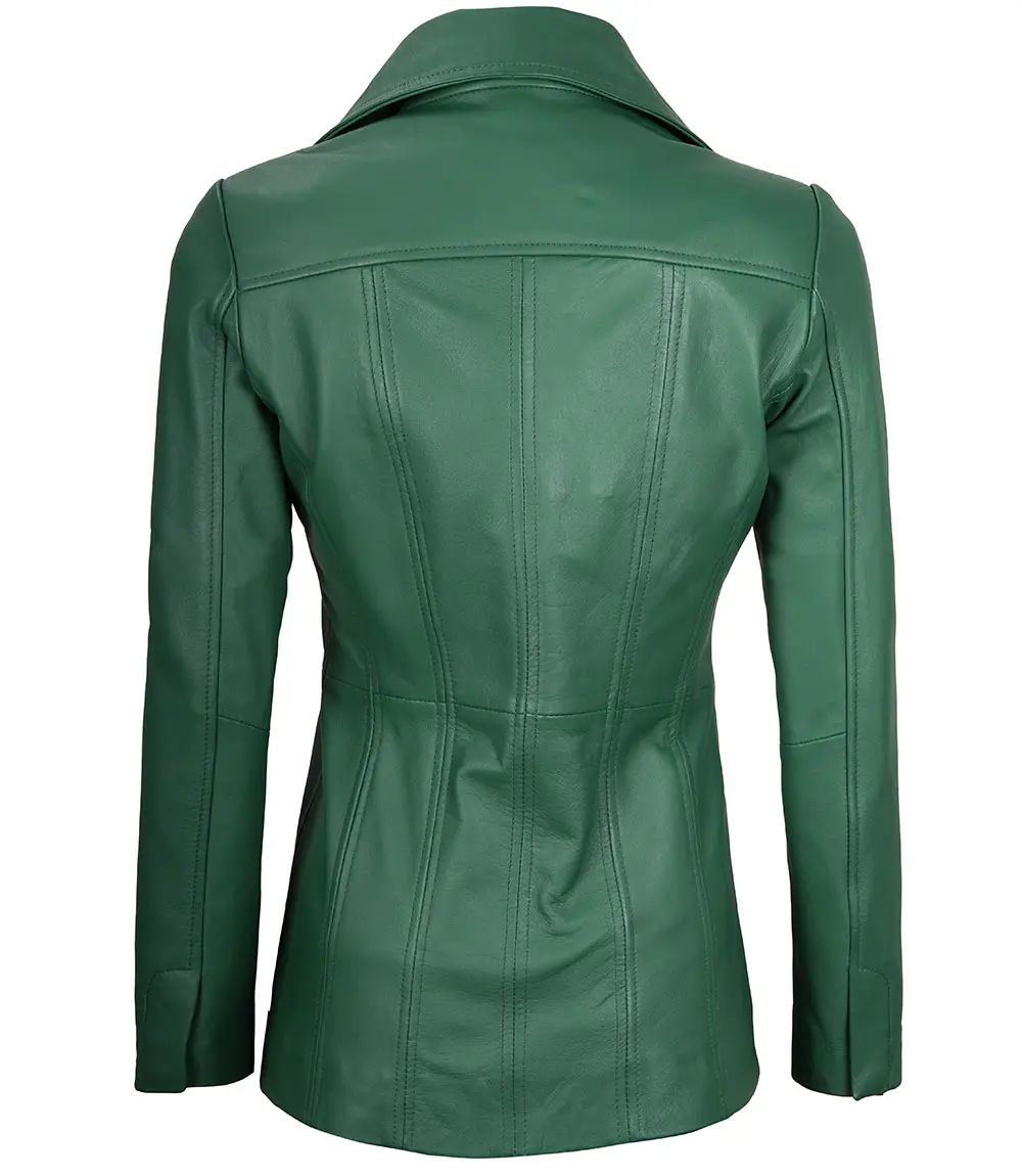 Marilou Women's Green Leather Blazer