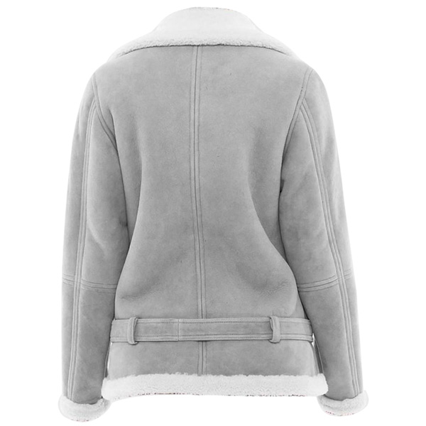 Matilda Women's Grey Suede Shearling Jacket