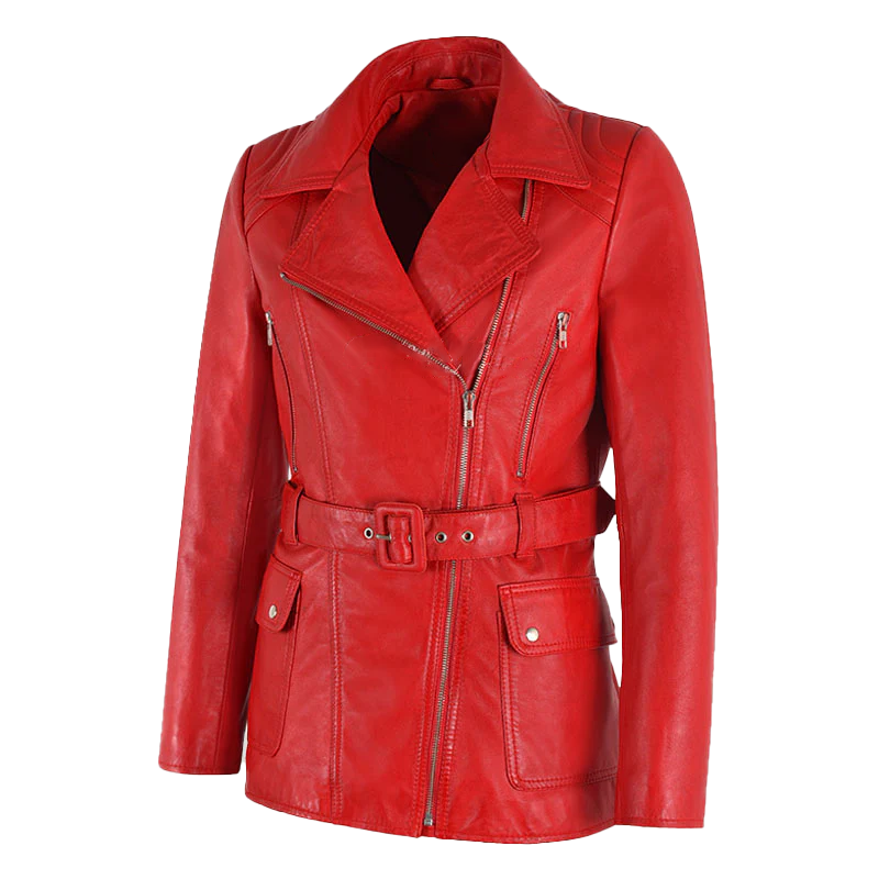 Maynard Women's Red Leather Blazer