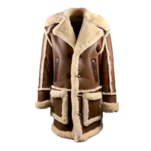 Meagan Men's Brown Shearling Leather Coat