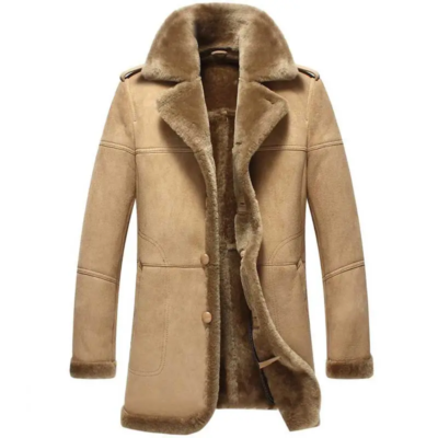 Mitch Men's Brown Shearling Leather Coat