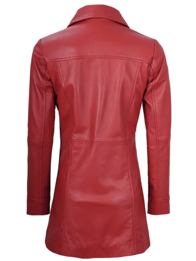 Myra Women's Red Leather Coat