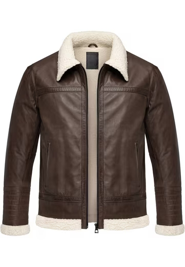 Myrna Men's Brown Shearling Leather Jacket