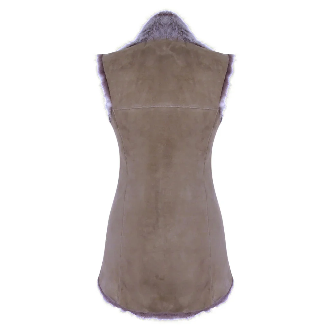 Narciso Women's Brown Sheepskin Leather Gilet