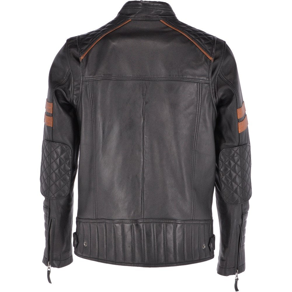 Nguyet Men's Black Biker Leather Jacket