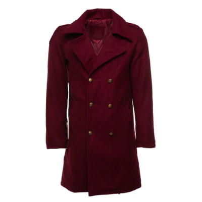 Norbert Men's Burgundy Double Breasted Coat