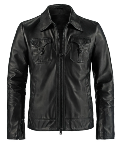 Norberto Men's Black Vintage Leather Jacket
