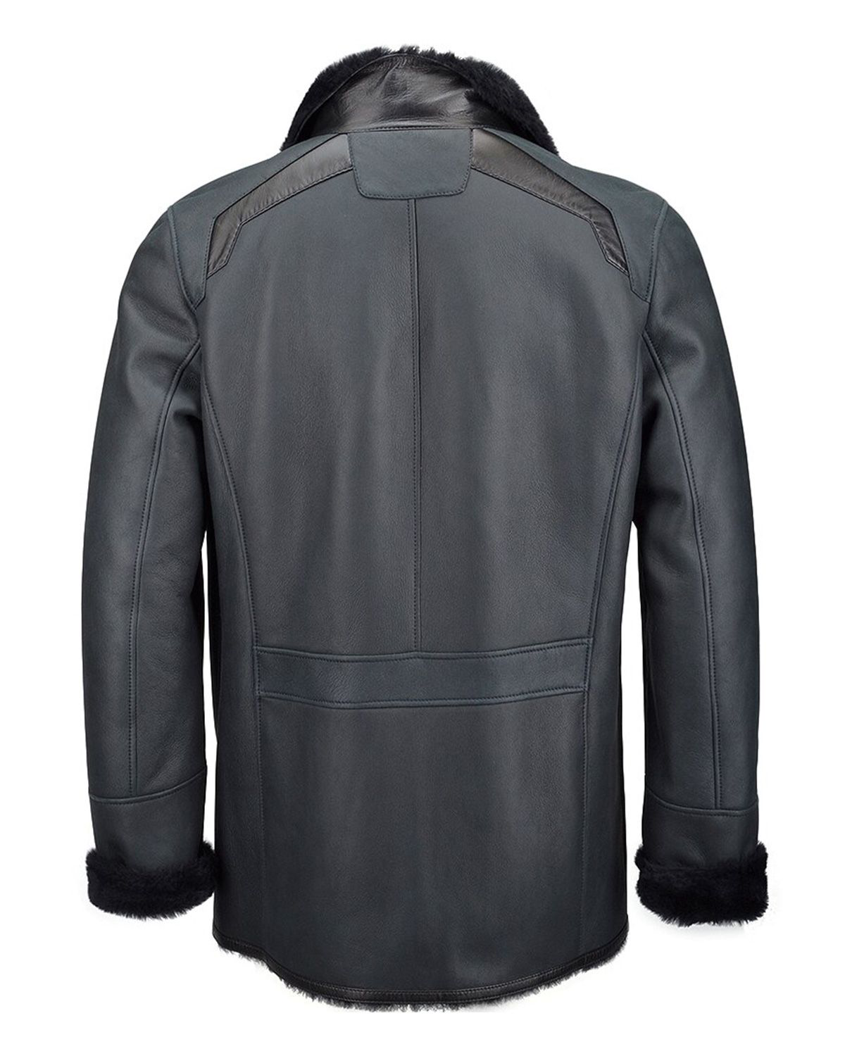 Orlando Men's Blue Leather Coat