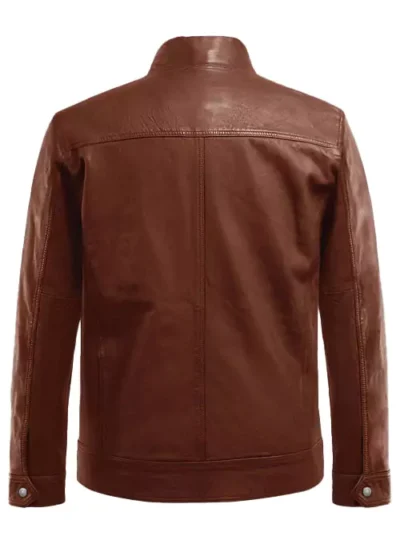 Peirce Men's Tan Biker Leather Jacket