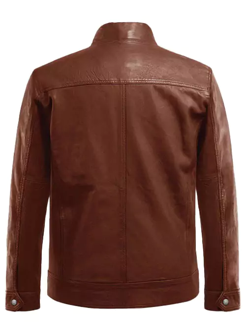 Peirce Men's Tan Biker Leather Jacket