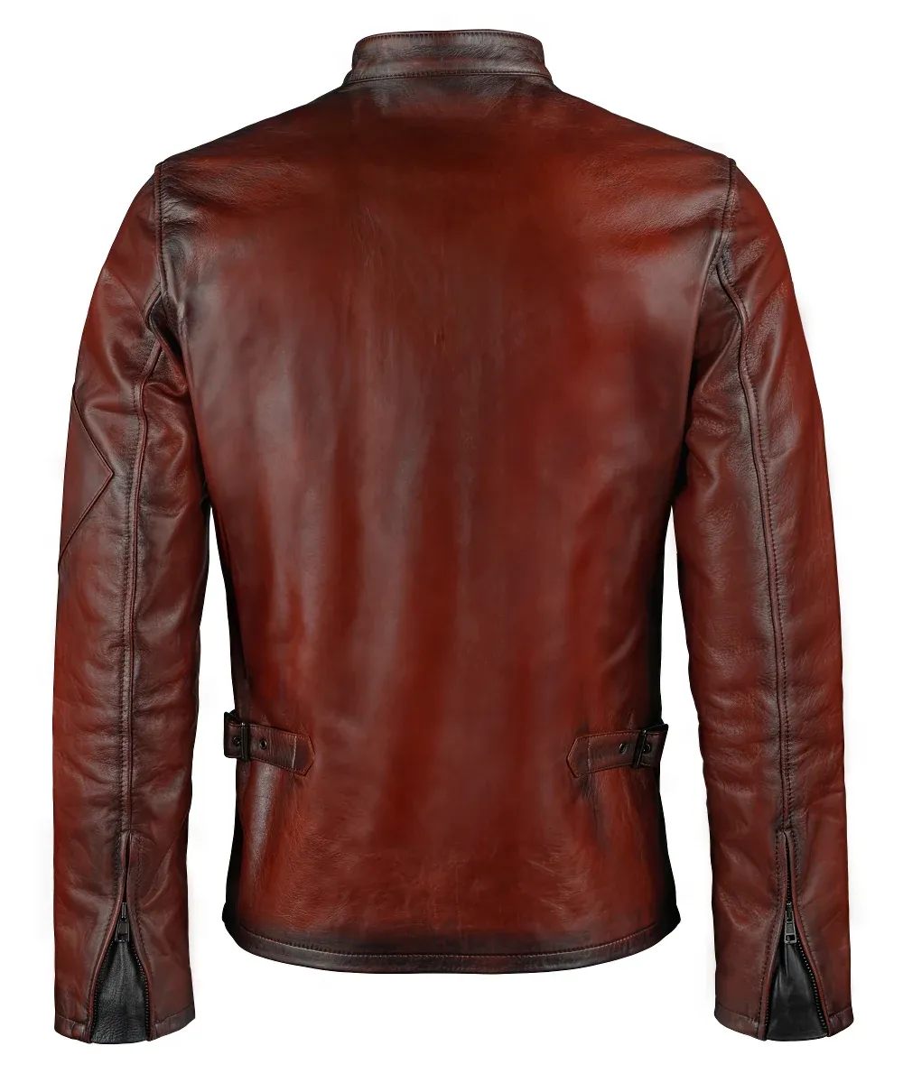 Preston Men's Red Rider Leather Jacket