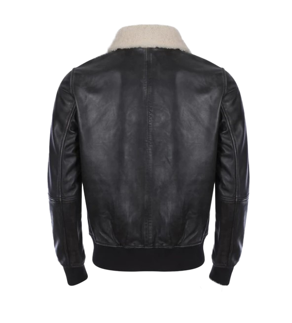 Quinton Men's Black Bomber Leather Jacket