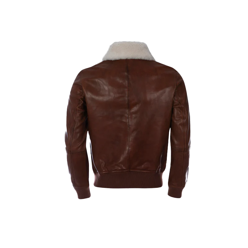 Reinaldo Men's Cognac Bomber Leather Jacket