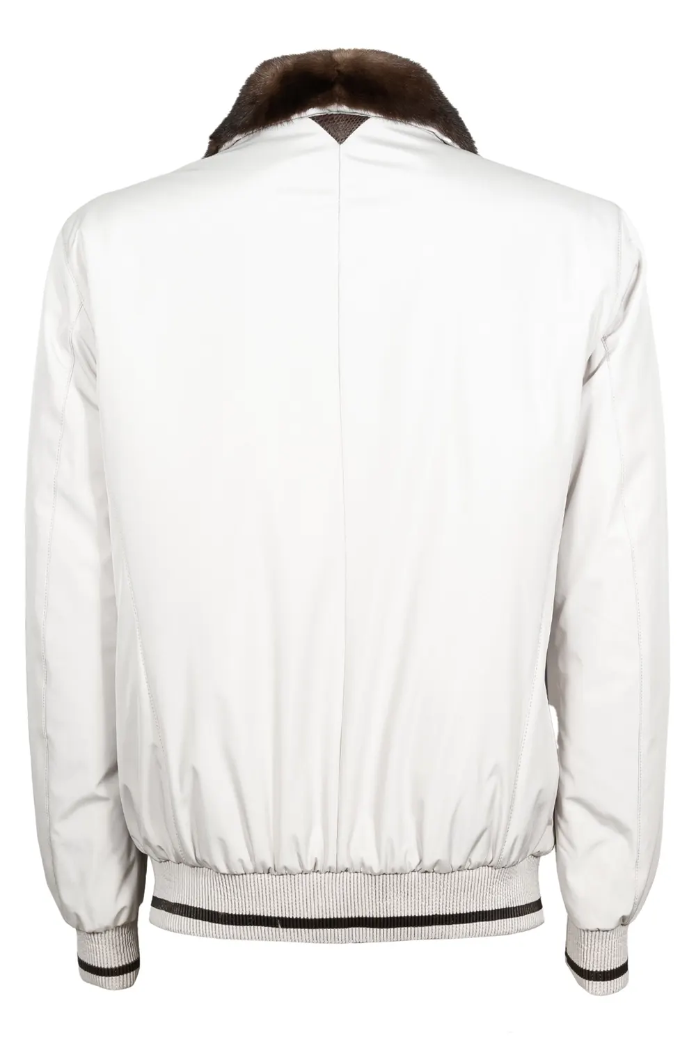 Ridge Men's White Aviator Leather Jacket