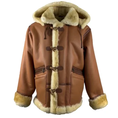 Roderick Men's Brown Shearling duffle coat