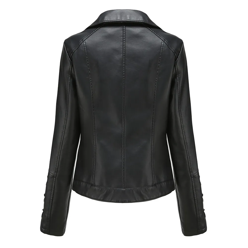 Roslyn Ladies Black Faux Leather Jacket