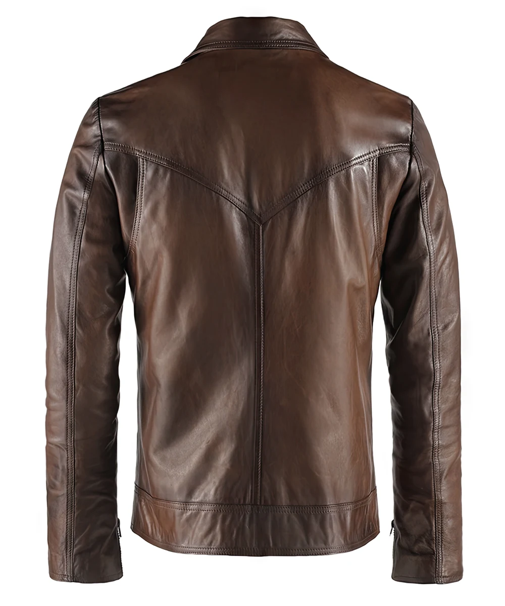 Rudolf Men's Brown Vintage Leather Jacket