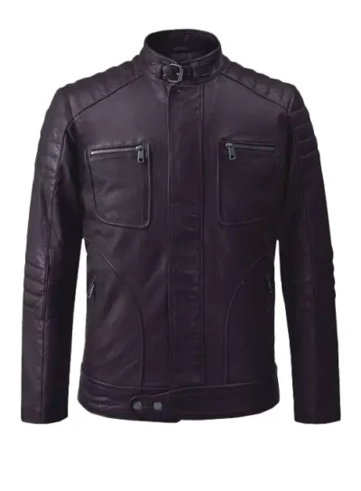 Shawn Men's Purple Biker Leather Jacket
