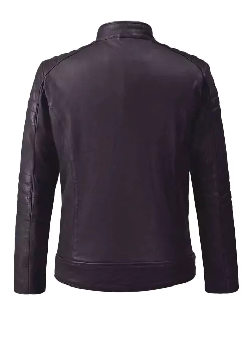 Shawn Men's Purple Biker Leather Jacket