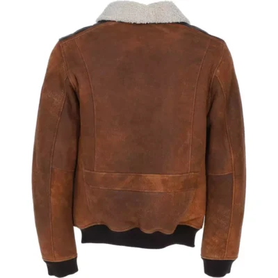 Sowden Men's Brown Pilot Suede Leather Jacket
