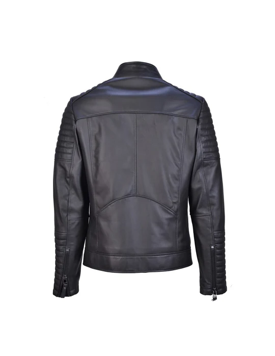 Stasia Men's Black Leather Jacket