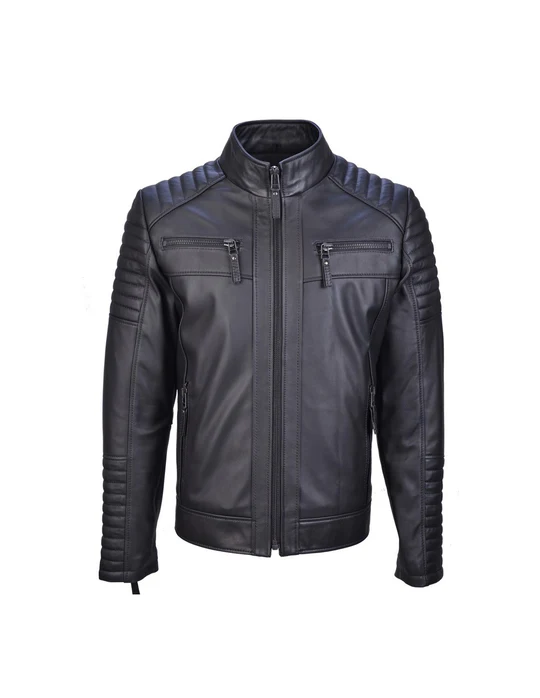 Stasia Men's Black Leather Jacket