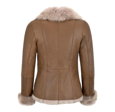 Stephon Women's Tan Sheepskin Leather Jacket
