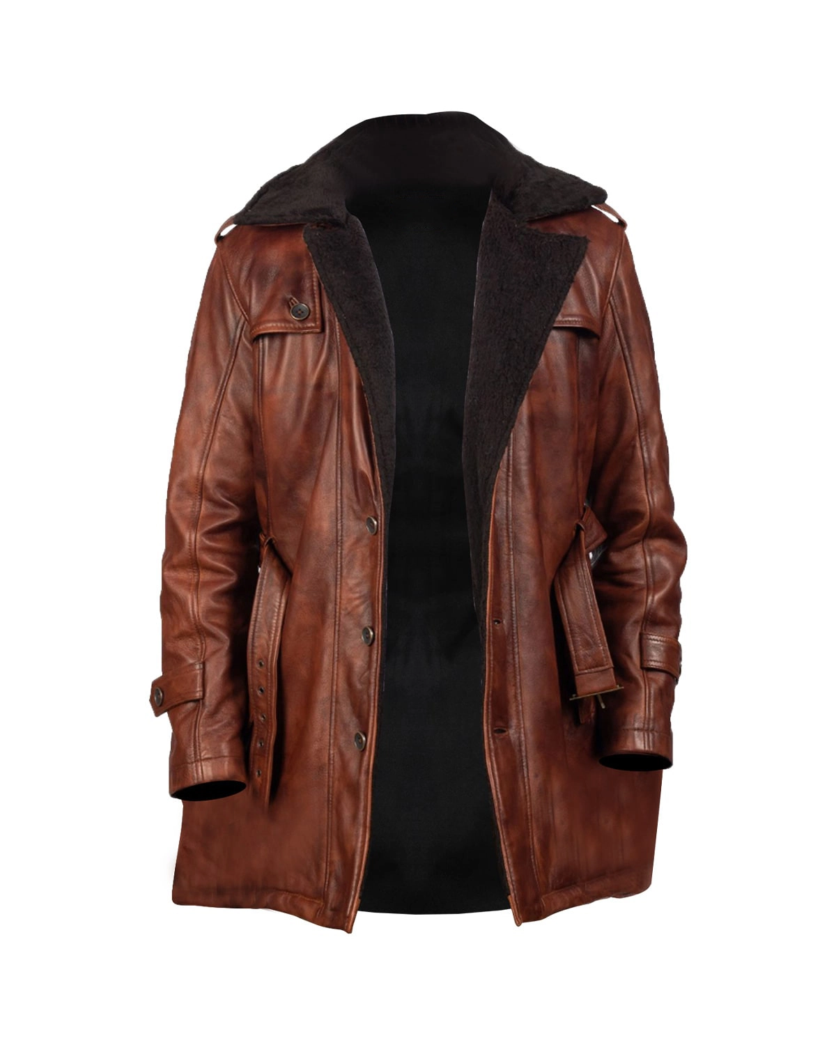 Stuart Men's Brown Leather Coat