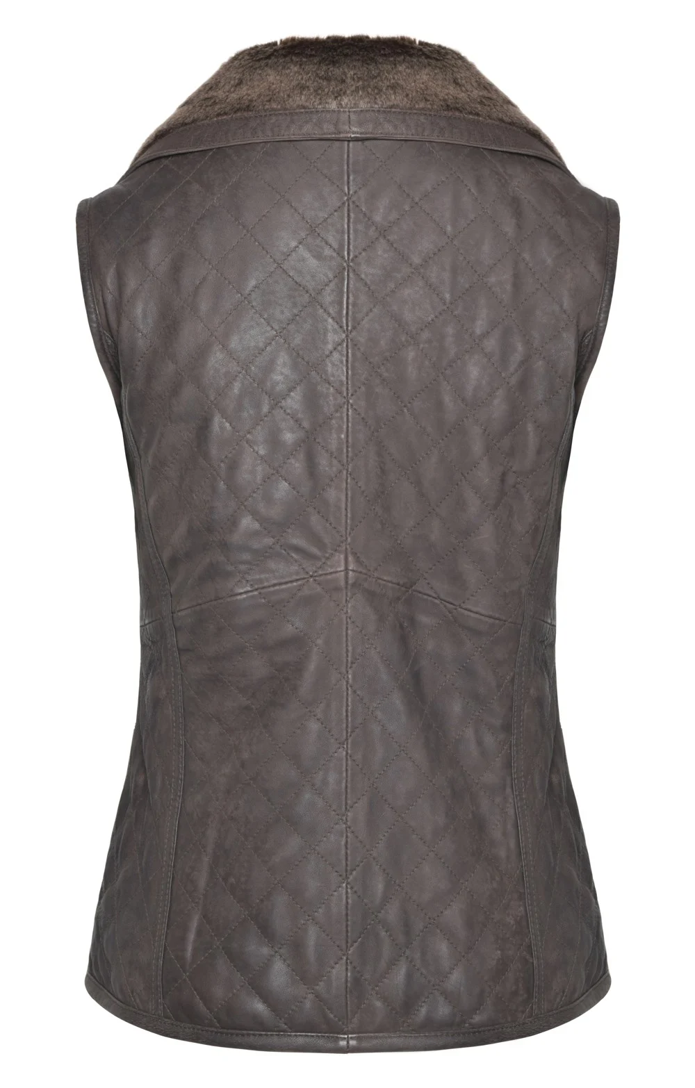 Sylvia Ladies Brown Nubuck Leather Gilet