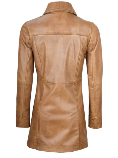 Sylvie Women's Tan Leather Coat