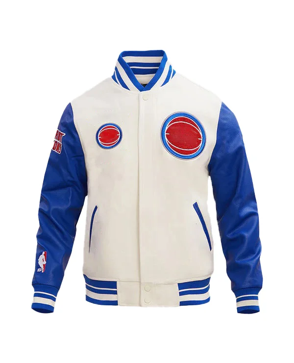 Thacker Men's White & Blue Varsity Jacket