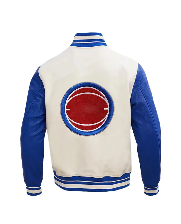 Thacker Men's White & Blue Varsity Jacket