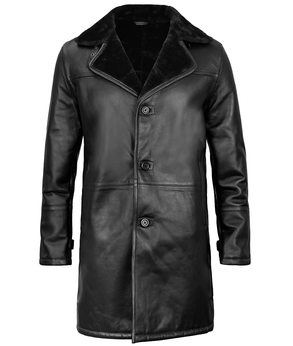 Timothy Men’s Black Shearling Leather Coat