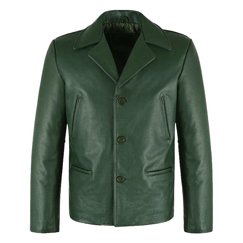 Truman Men's Green Leather Blazer