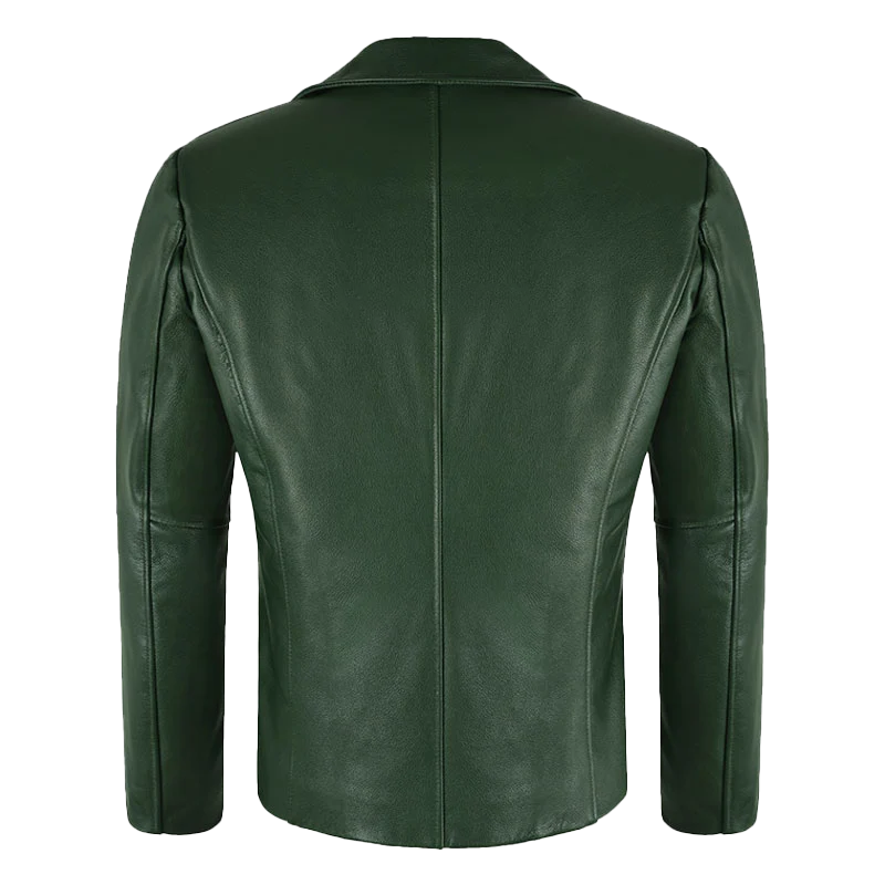 Truman Men's Green Leather Blazer