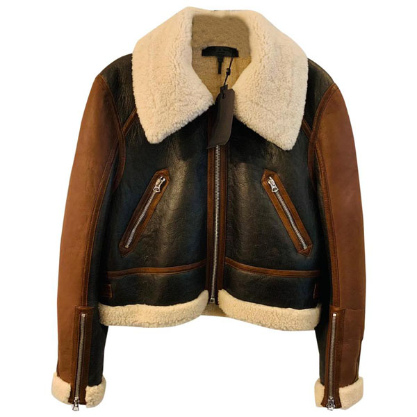 Tyrese Women's Brown Aviator Shearling Jacket