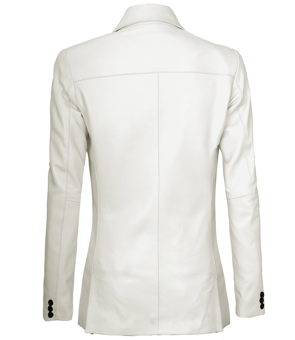 Velda Women's Off White Leather Blazer