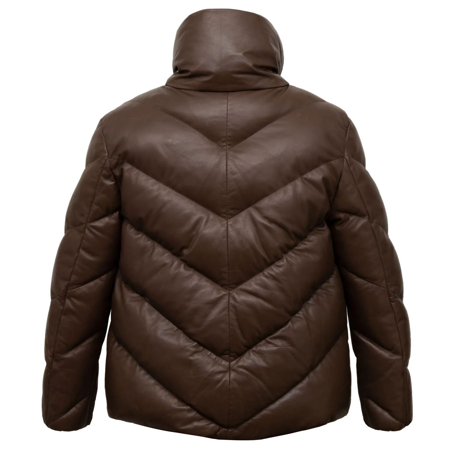 Viktor Women's Brown Padded Leather Coat