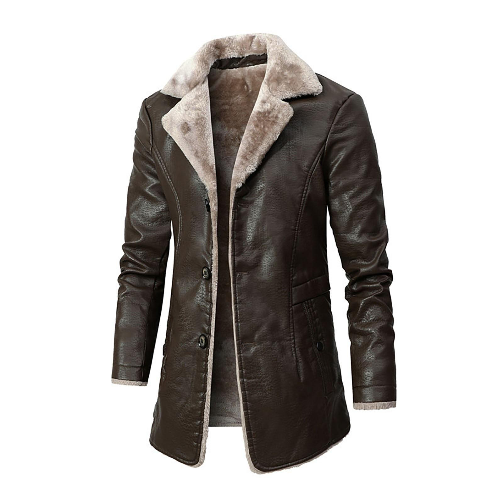 Viola Men's Brown Leather Coat