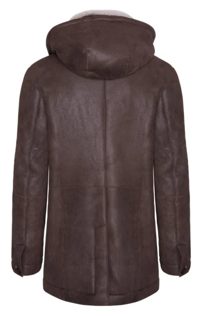 Wayne Men's Brown Shearling Leather Coat