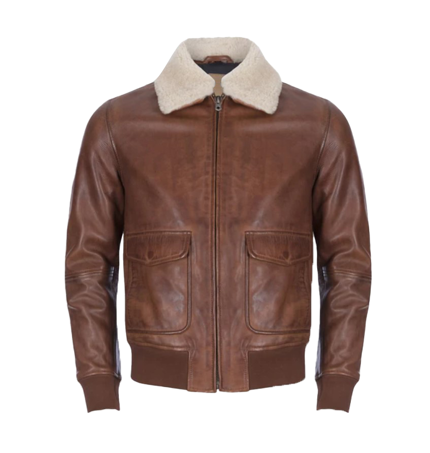 Willard Men’s Brown Bomber Leather Jacket