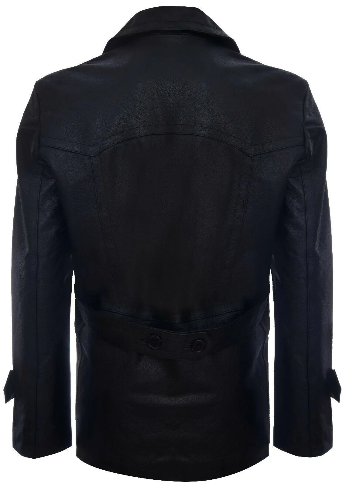 Zackary Men's Black Double Breasted Leather Coat