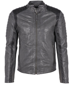 Abram Men's Grey Leather Jacket